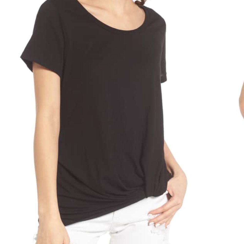 B.P. Black twist front shirt